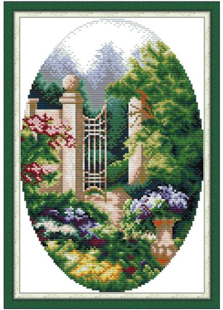Набір для вишивання за нанесеною на канву схемою "Garden corner 5". AIDA 14CT printed 25*34 см Joy Sunday (313613186)