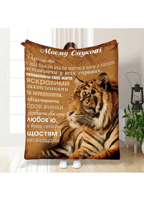 Плед 3D с пожеланиями для внука Отважный внук 16103 160х200 см FlexDress (368761798)