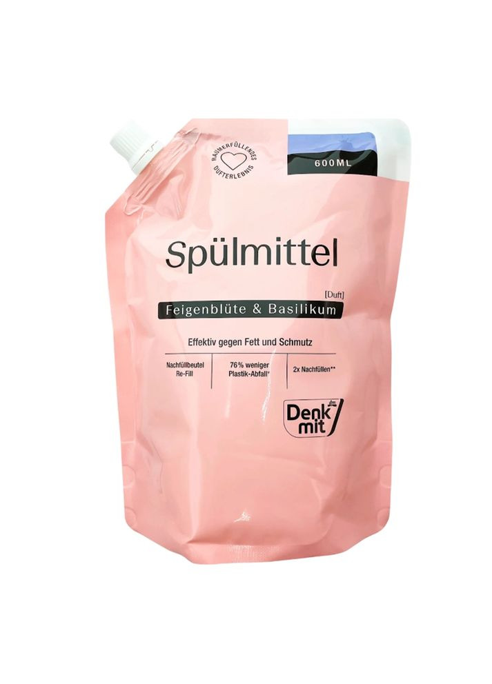 Засіб для миття посуду Інжир і Базилік, запасний блок, 600 мл – економне поповнення запасу Denkmit (361075127)