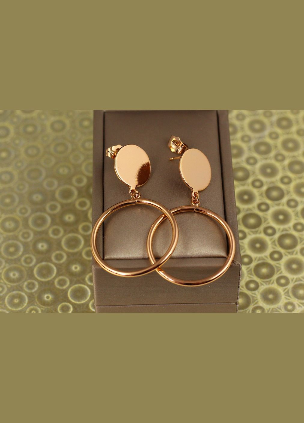 Сережки гвоздики монетка з тунелем 5,2 см золотисті Xuping Jewelry (316433154)