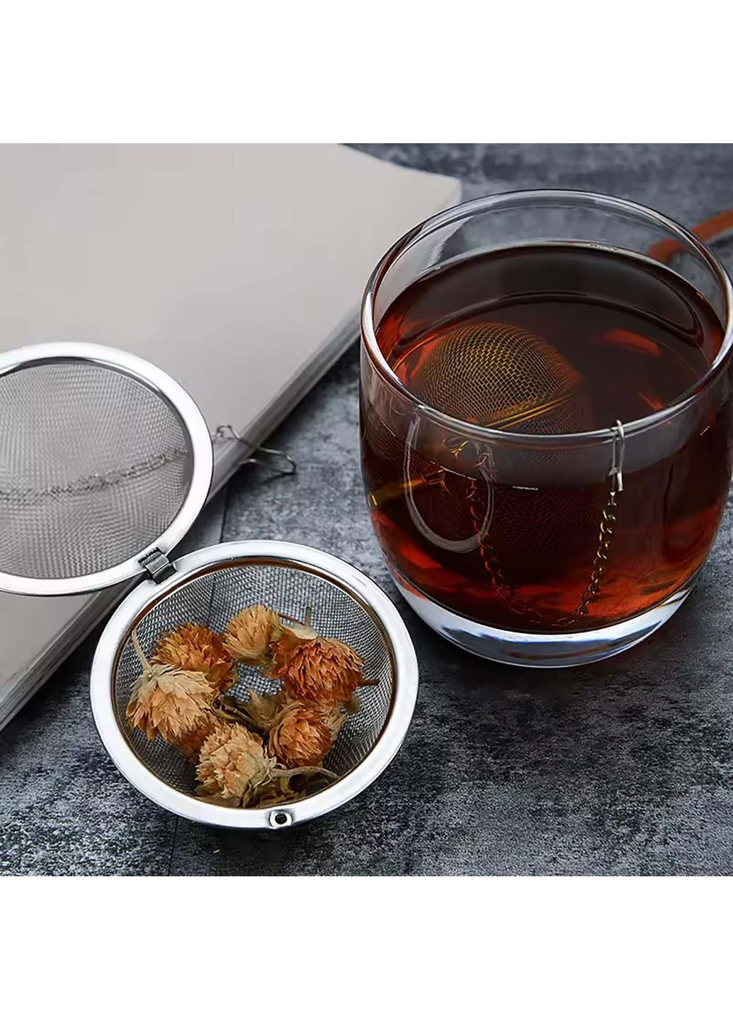 Ситечко заварник сетчатый фильтр для заваривания чая из нержавеющей стали шарик для трав (диаметр 4.5 см) Kitchen Master (350884004)