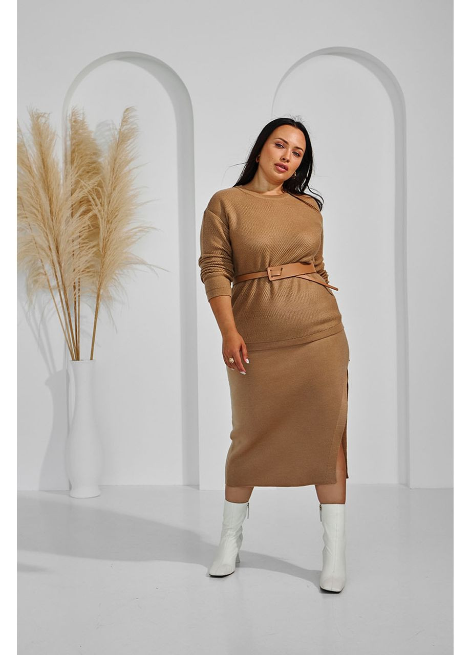 Пісочний демісезонний светр жіночий джемпер вовна мохер прямий крій пісочний No Brand