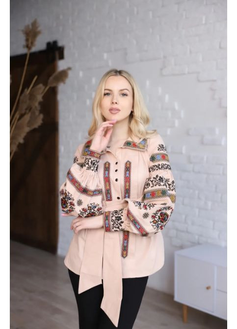 Жіноча вишиванка Сокальська ружа бежева Galychanka 7437 (350881025)