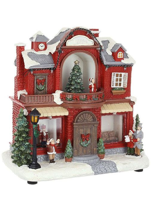 Декоративна фігура Магазин Іграшок 24см з LED-підсвічуванням та гліттером новорічний декор для свята BonaDi (368978258)