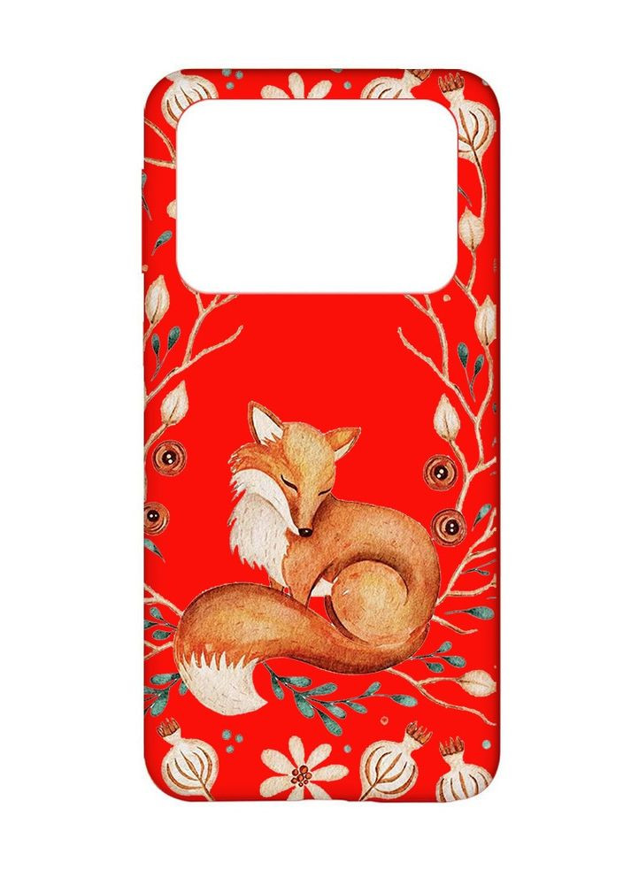 Матовий червоний чохол на Xiaomi Poco X4 Pro 5G Лисичка (принт 420) Creative (368775117)