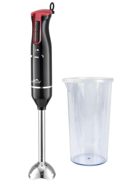 Занурювальний кухонний блендер 1906-MT для подрібнення чорний з червоним 700 Вт Monte (298875744)