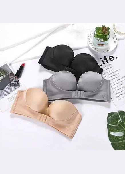 Чёрный балконет бюстгальтер с фронтальной поддержкой, застежки спереди и сзади черный No Brand