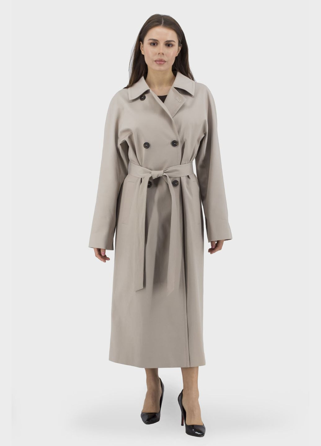 Жіночий двобортний класичний плащ з поліестеровою підкладкою Kent (, ), 48019 на гудзиках демісезон (331785883)