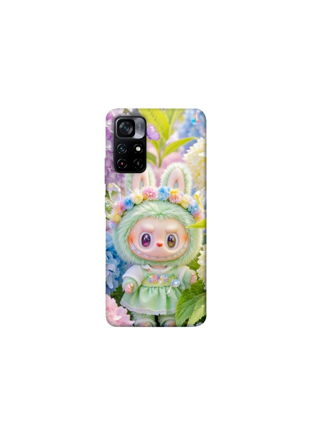Чехол на Xiaomi Poco M4 Pro 5G Labubu & Flowers ver.2 Frontalka (354691667)