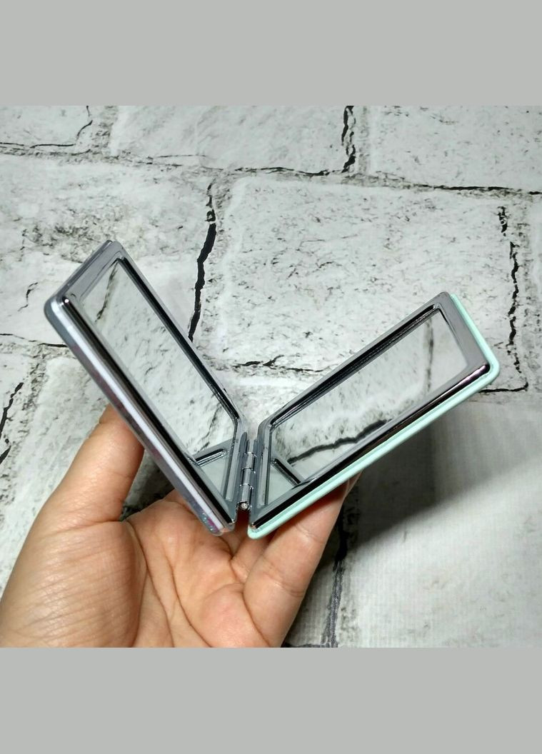 Дзеркало косметичне кишенькове Єдиноріг рідкі блискітки прямокутне Жовте No Brand (327367914)