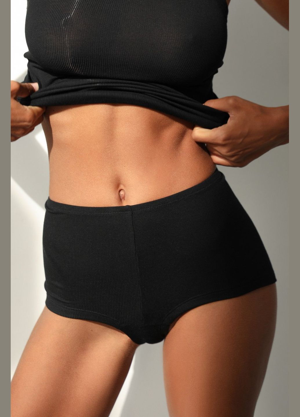 Трусики бріфи в рубчик German Volf 24114 black (301266880)