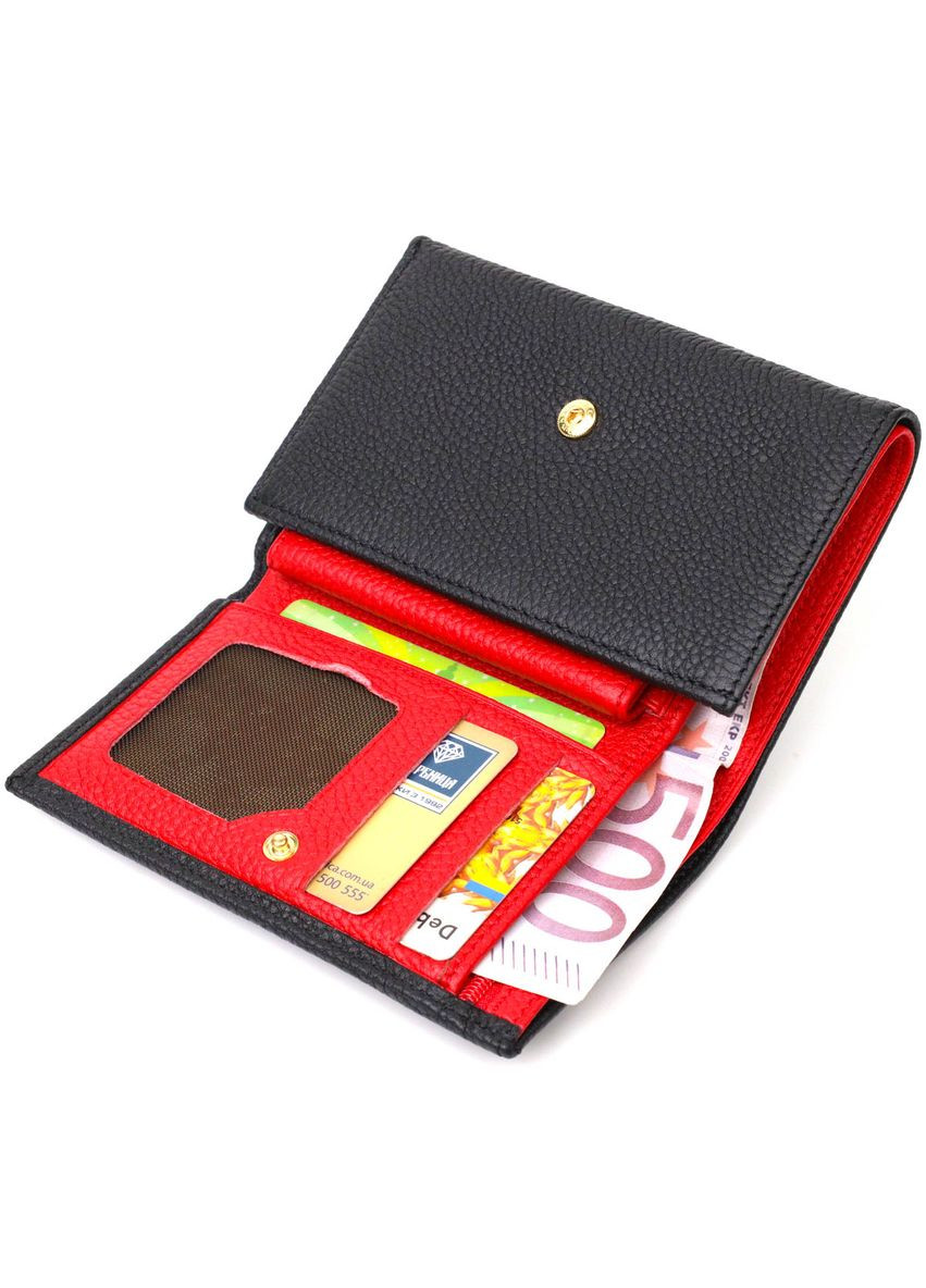 Комбинированный кошелек для женщин из натуральной кожи 22037 Черный Tony Bellucci (331911015)