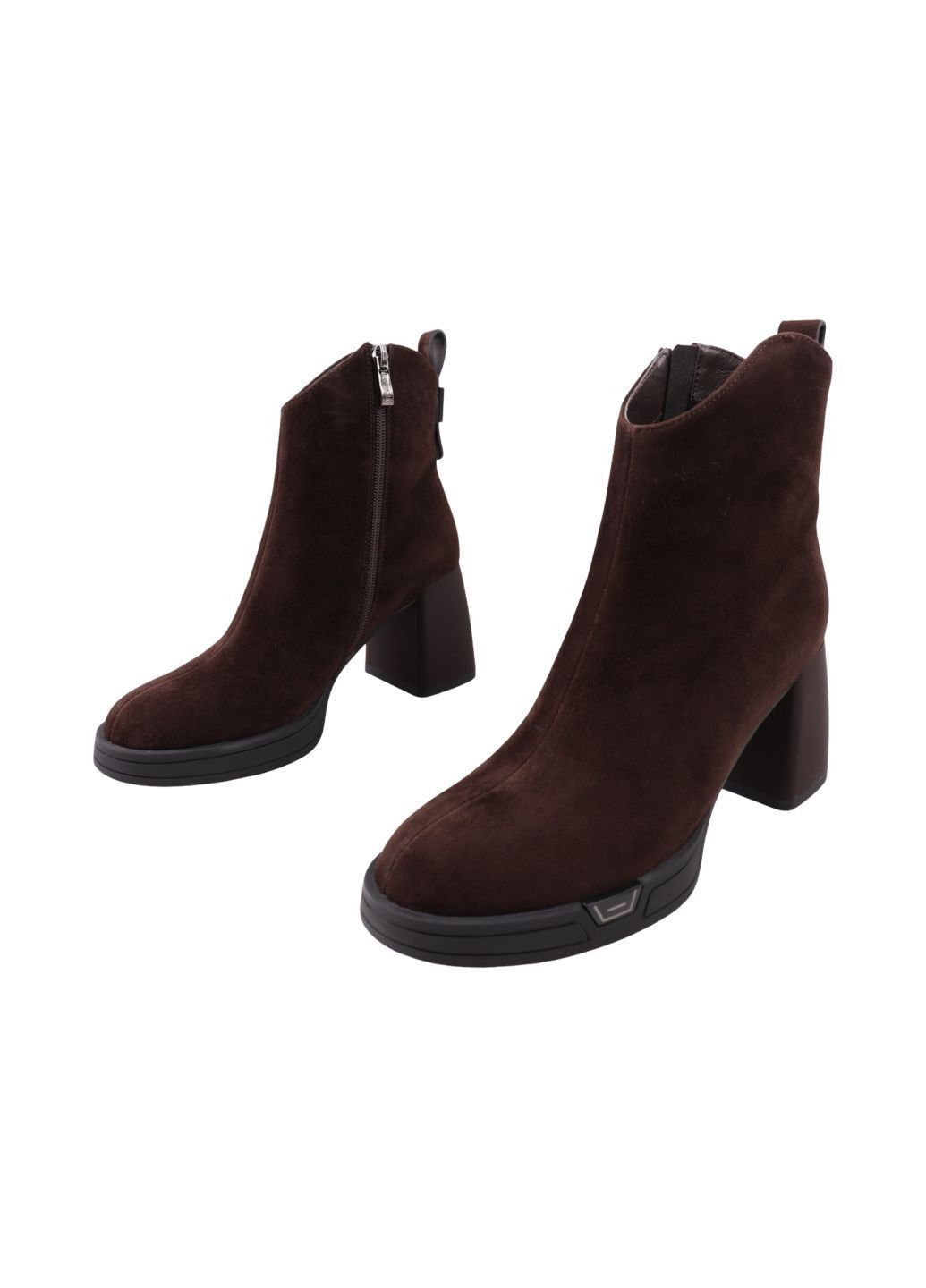 Коричневі ботильйони жіночі коричневі натуральна замша Geronea 1065-25DH