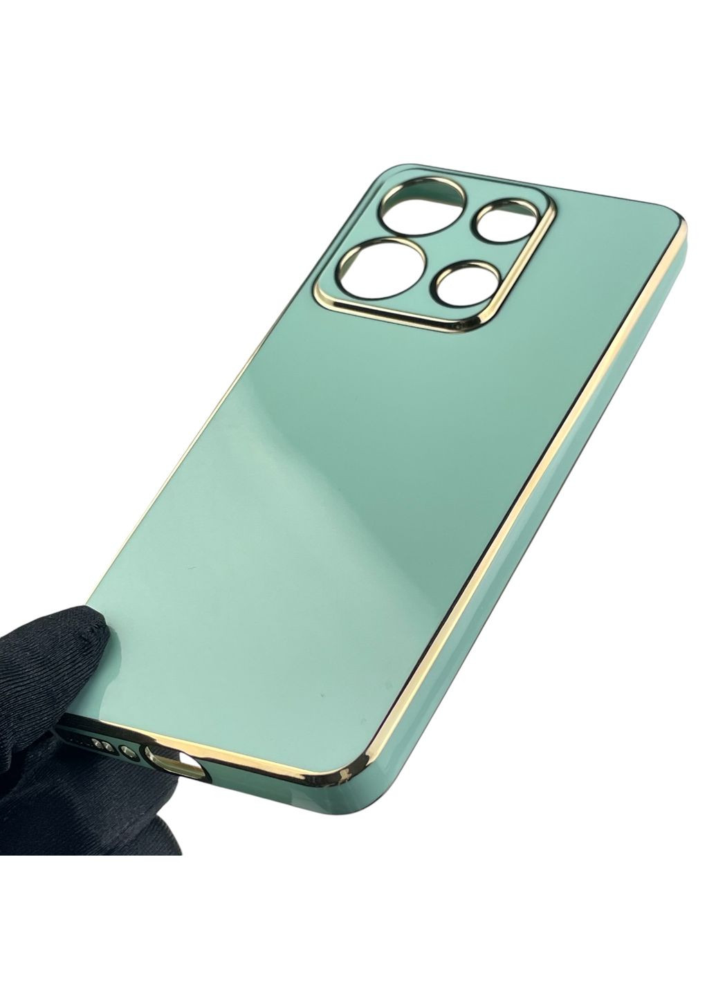 Чохол для Redmi Note 13 4G жіночий із золотою окантовкою із захистом камери на сяомі редмі нот 13 4г м'ятний Xiaomi (366019368)