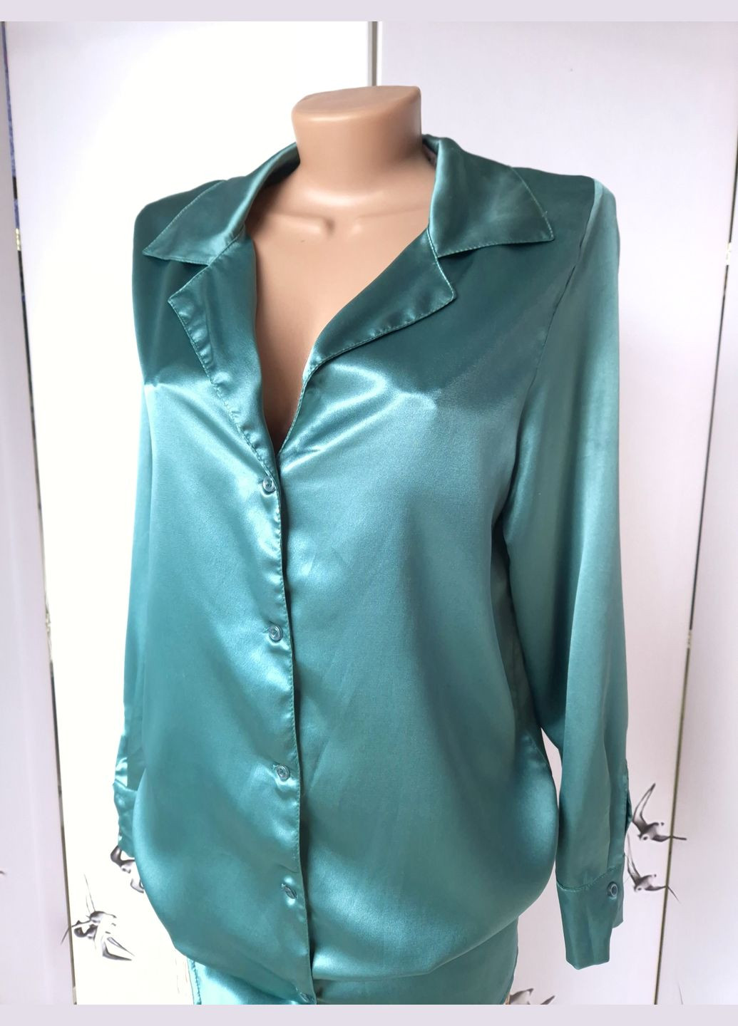 Изумрудная женская блуза-рубашка Nasty Gal