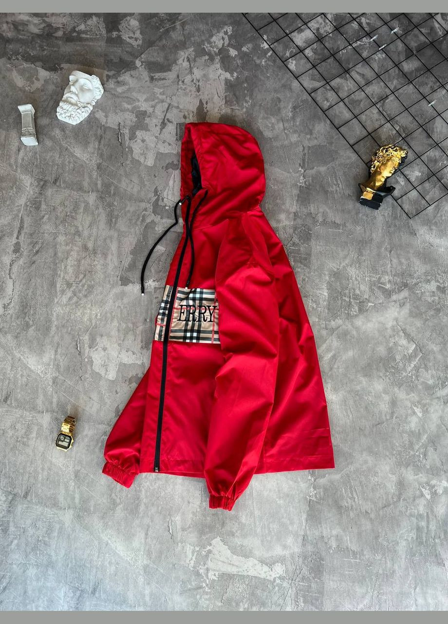 Червона стильна вітровка burberry No Brand