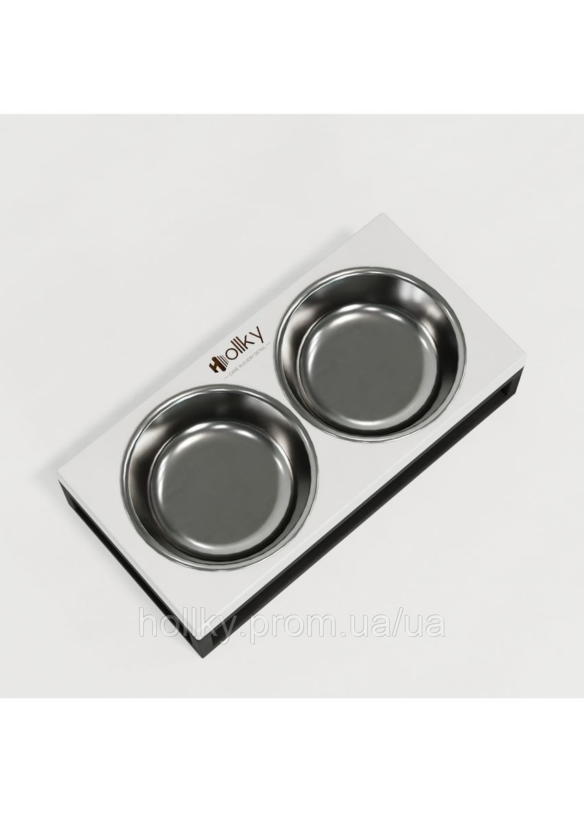 Миски на подставке для маленьких собак и кошек Base XS (2×0,25 л) BXS-28145-BLWH Hollky (365652701)