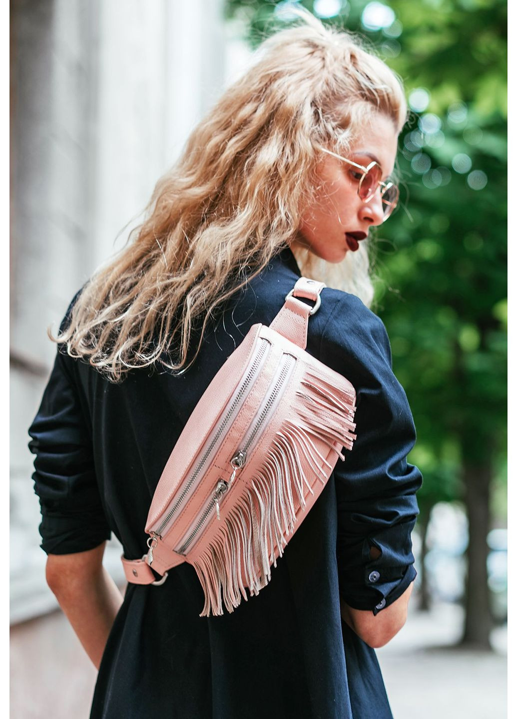 Шкіряна жіноча сумка на пояс Spirit рожева BlankNote поясна сумка (348359144)