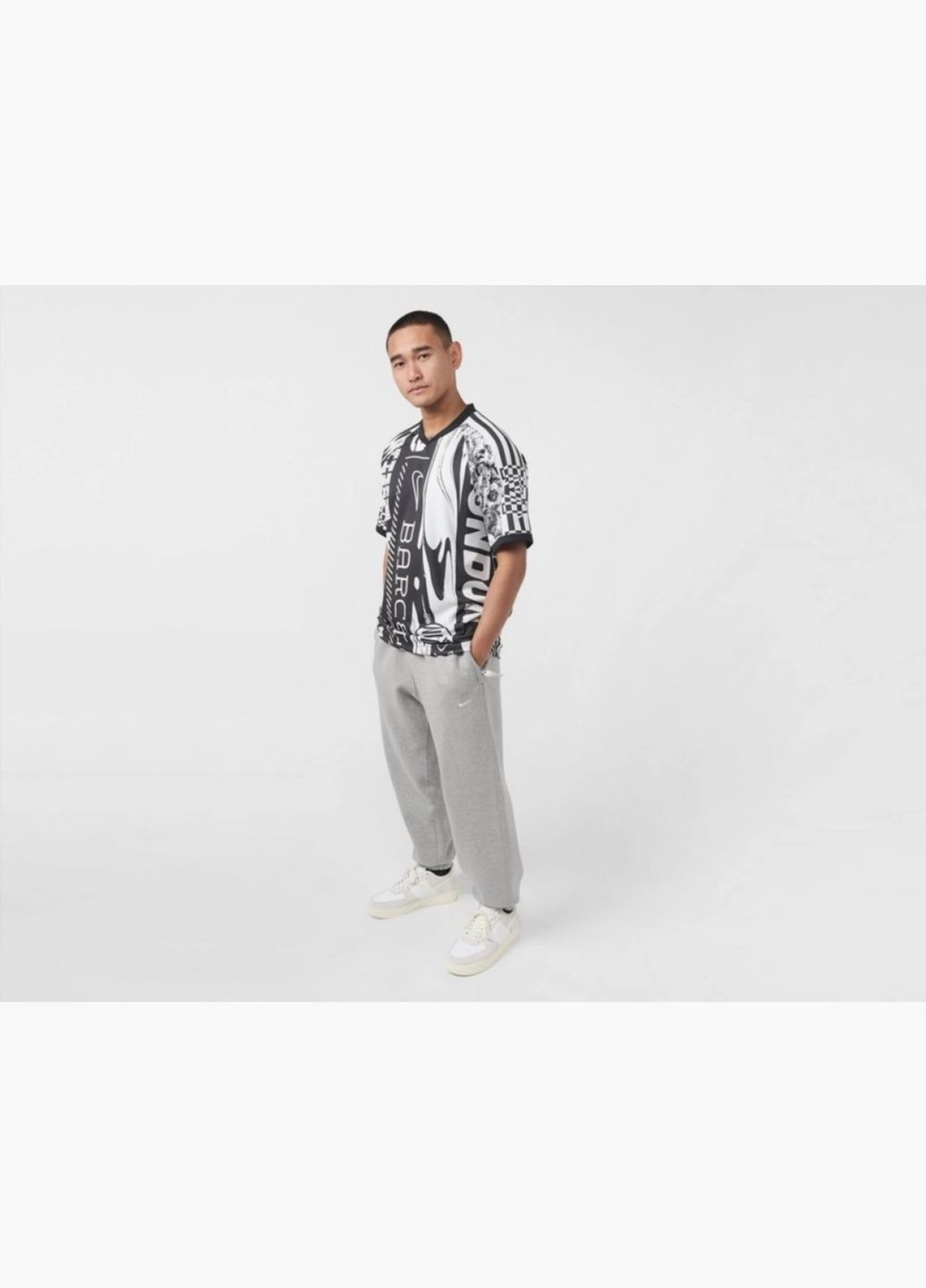 Белая футболка мужская dri-fit football jersey white/black fn2393-010 Nike