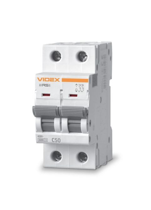 Автоматичний вимикач (VF-RS6-AV2C50) Videx RS6 RESIST 2п 50А 6кА С (361111064)