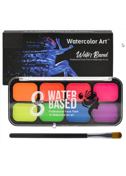 Аквагрим неоновый 8 цветов палитра Papa Kiss (302241686)