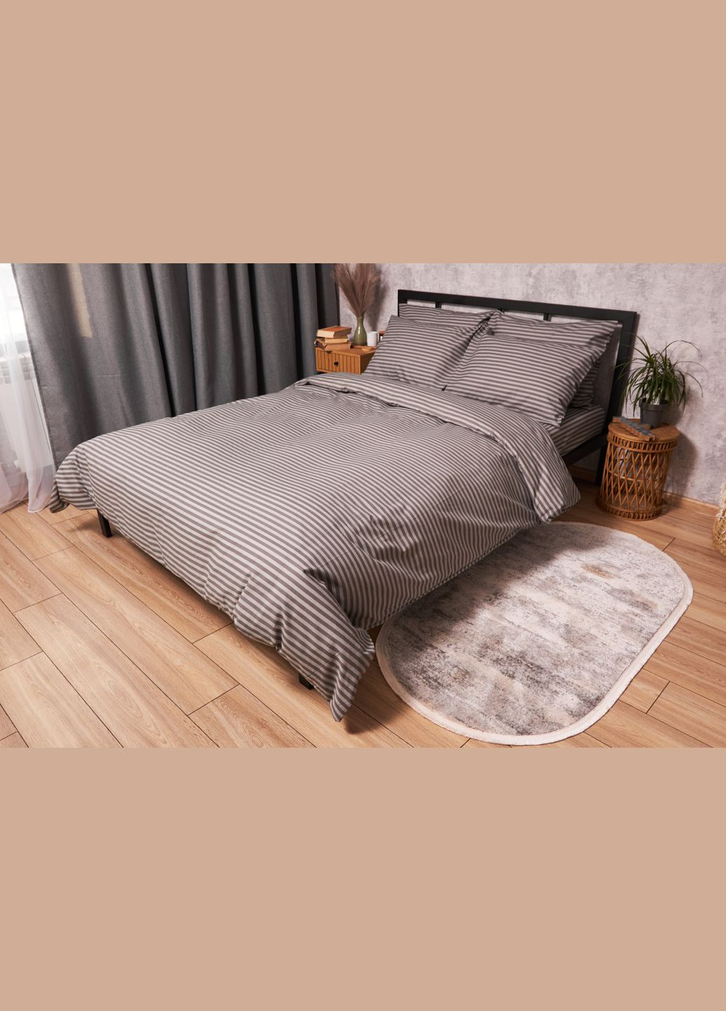 Комплект постельного белья Бязь Gold Люкс семейный 143х210х2 наволочки 4х50х70 (MS-820003458) Moon&Star Ice Grey (288043339)