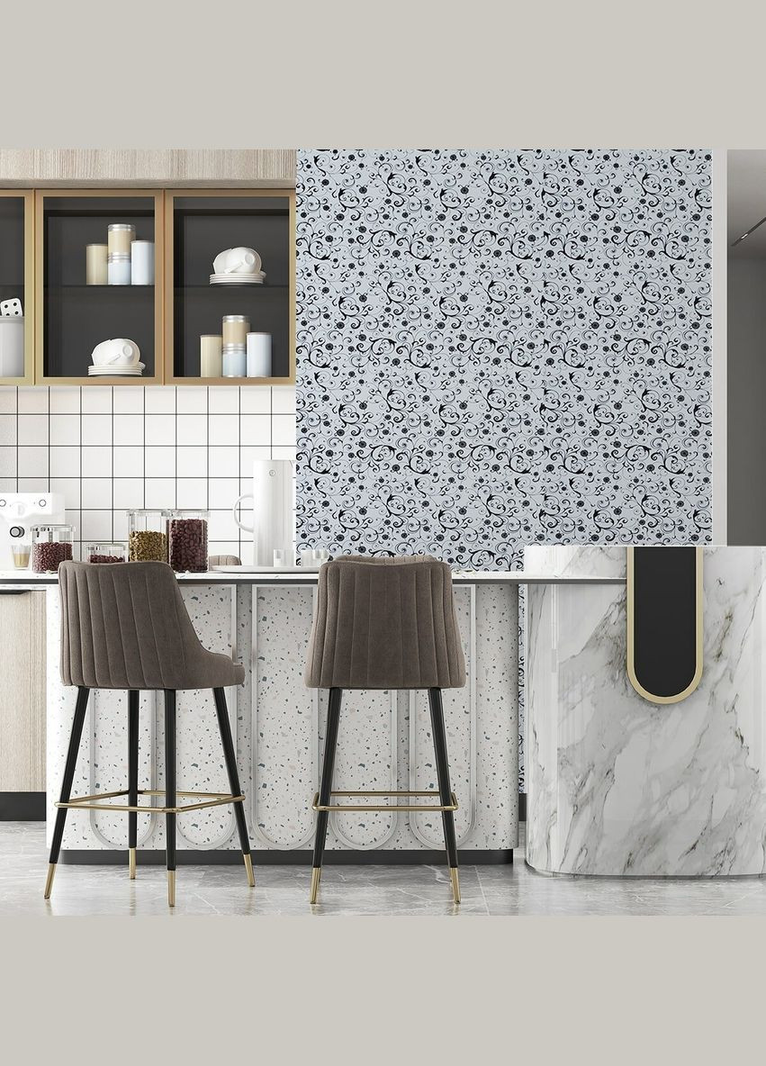 Самоклеюча плівка білі вензелі 0,45х10м (10175) Sticker Wall (298284218)