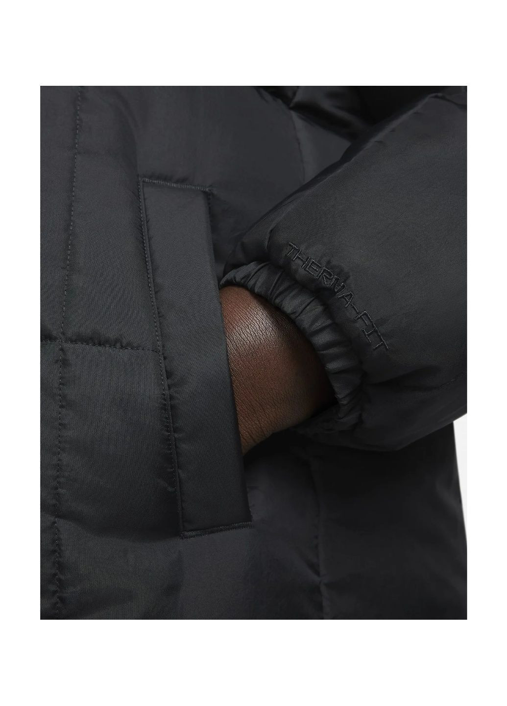 Чорна парка жіноча therma-fit sportswear classics black Nike