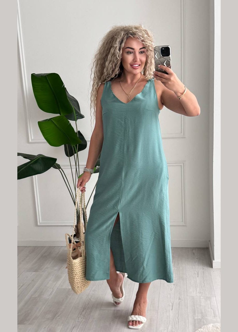 Фісташкова повсякденний, кежуал жіноча сукня Style Point однотонна