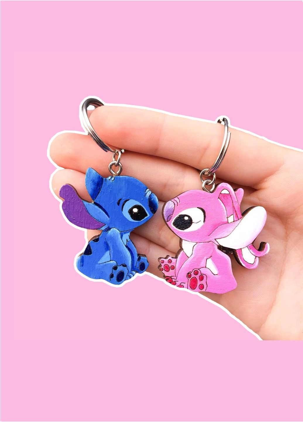 Парные брелки влюбленным| друзьям | подарок парню и девушке Стич и Ангел Hand Made (317353464)