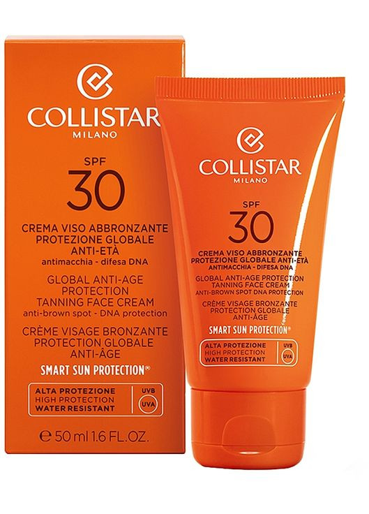 Крем против пигментных пятен Global Anti-Age Protection Tanning Face Cream SPF 30 50ml (9606-2971) Collistar (368663277)