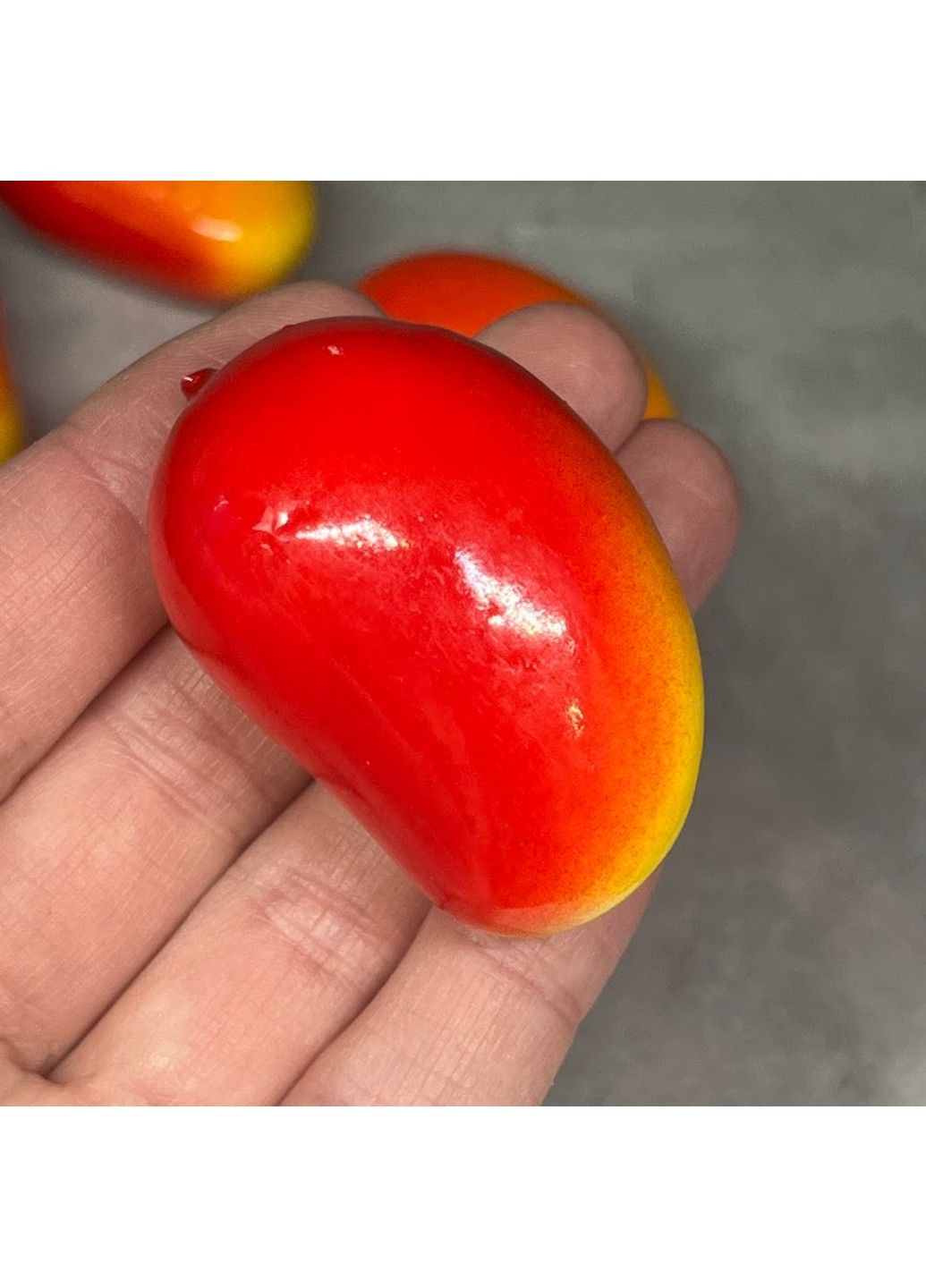 Набор фруктов-манго - мини декор (муляж) размер 4,3*2,7 см (одного), желто-красный, пенопласт, арт 018271, упаковка 5 шт. No Brand (334012126)