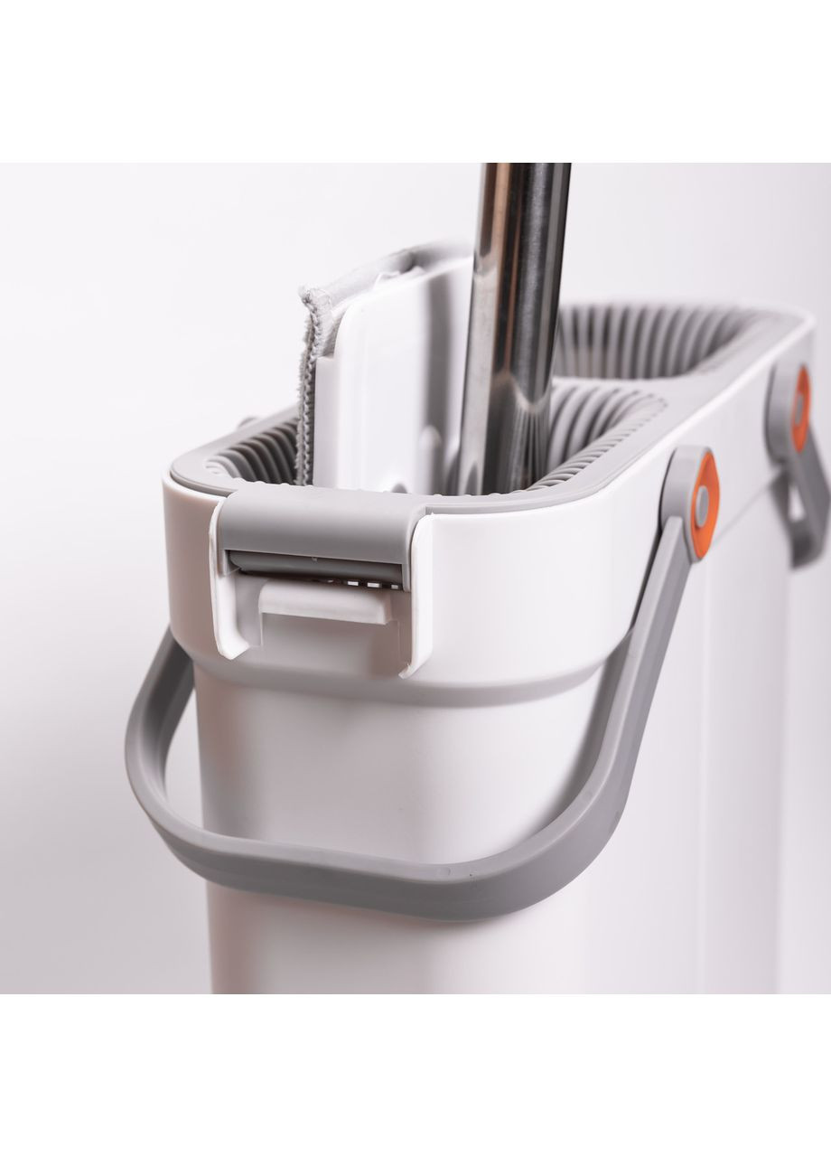 Швабра с ведром для мытья пола с отжимом, плоская насадка из микрофибры, набор для уборки дома HP-35015-18 Household (372155187)