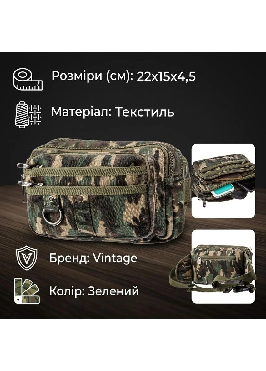 Бананка текстильная на пояс 20157 Милитари Vintage (402256338)