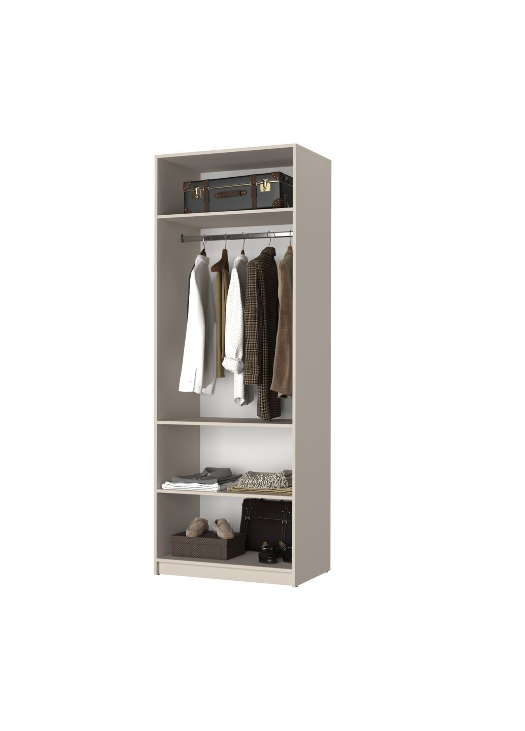 Шкаф 2-дверный Оскар ДСП BG, комплект полок 80x52x220 см (MBS-4449) MebelStar (366427508)