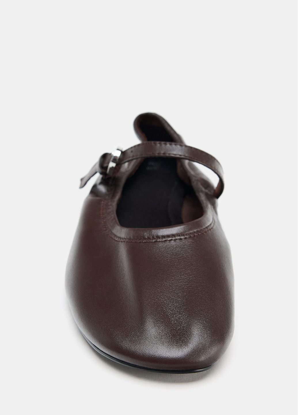 Жіночі балетки Zara | коричневі однотонні натуральна шкіра (363040691)