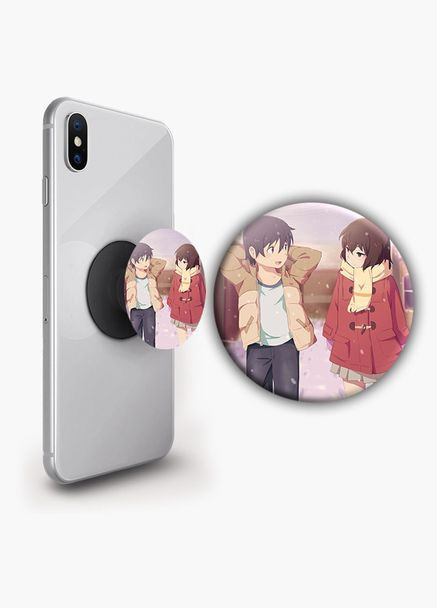 Тримач для телефону PopSockets Аніме Місто, де немає лише мене #09 Чорний No Brand (304505474)