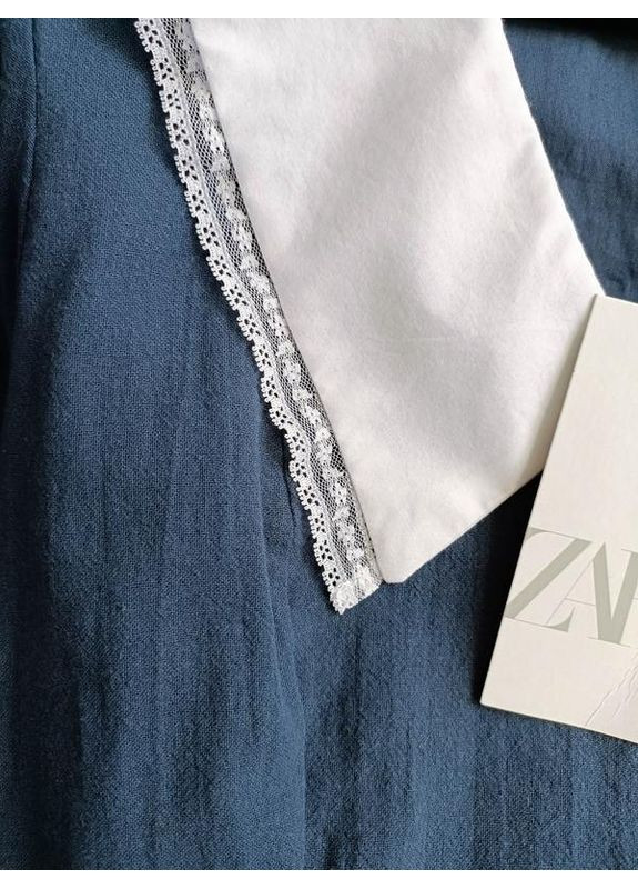 Белое короткое платье с выложистым воротником Zara