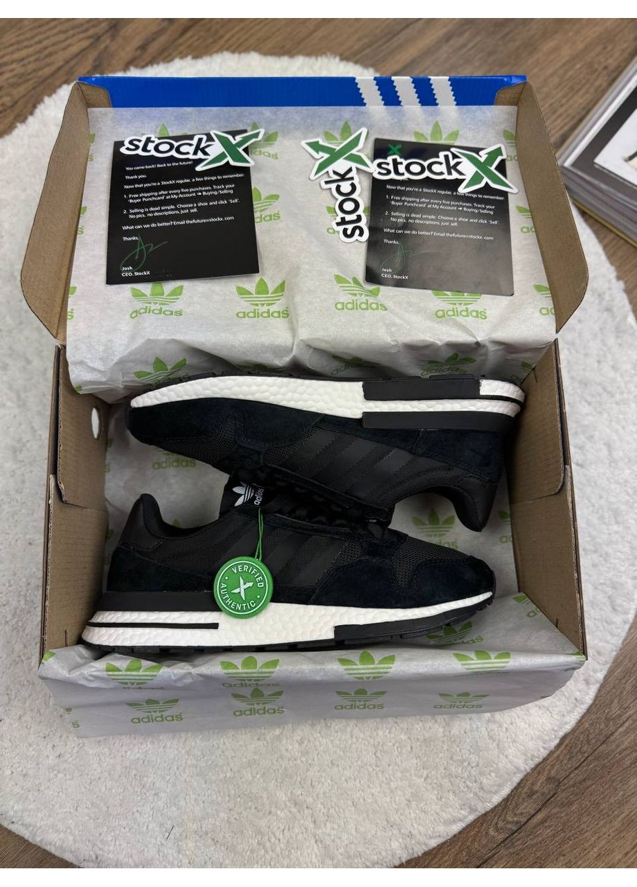 Чорні Осінні кросівки чоловічі adidas zx 500 black / white адідас zx 500 No Brand