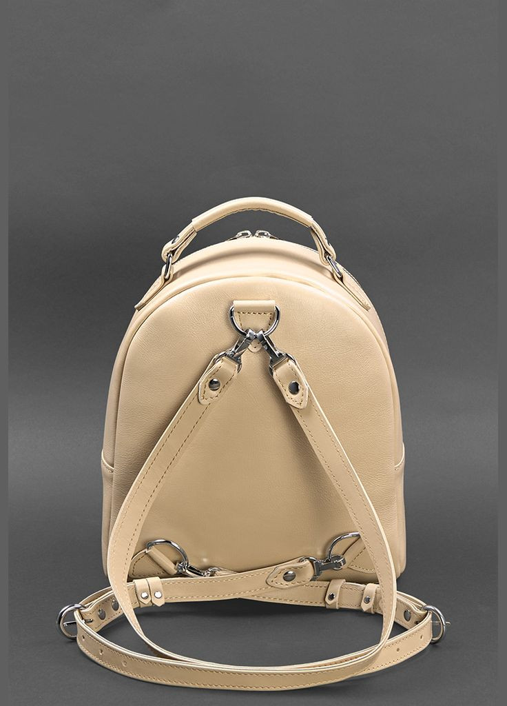 Шкіряний жіночий міні-рюкзак Kylie Світло-бежевий краст (A-027944) BlankNote (330144431)
