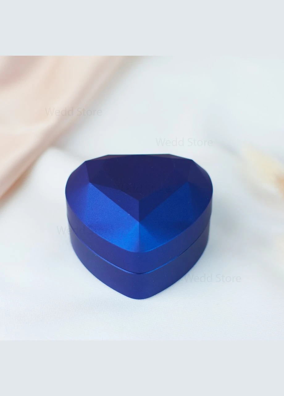Коробочка для кольца с подсветкой для предложения и свадьбы EALING 45х65х70мм Blue футляр ящик для кольца и кольцо No Brand (338436990)