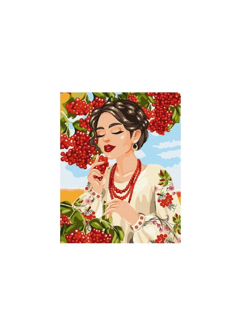 Набор для росписи по номерам 40x50 см. KHO4575 "Красная калина" IDEYKA (389901446)