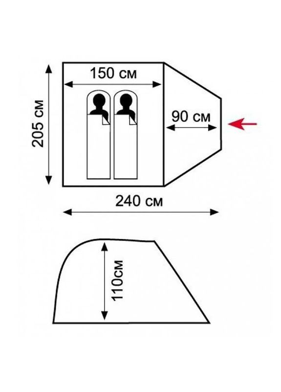Палатка двухместная Fly 2 однослойная Sand (UTLT-041-sand) Tramp Lite (322207262)