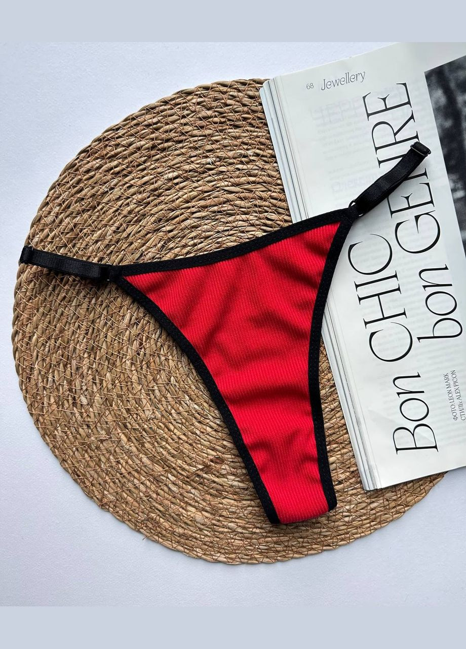 Красный демисезонный комплект белья, топ и трусики стринги Exclusive