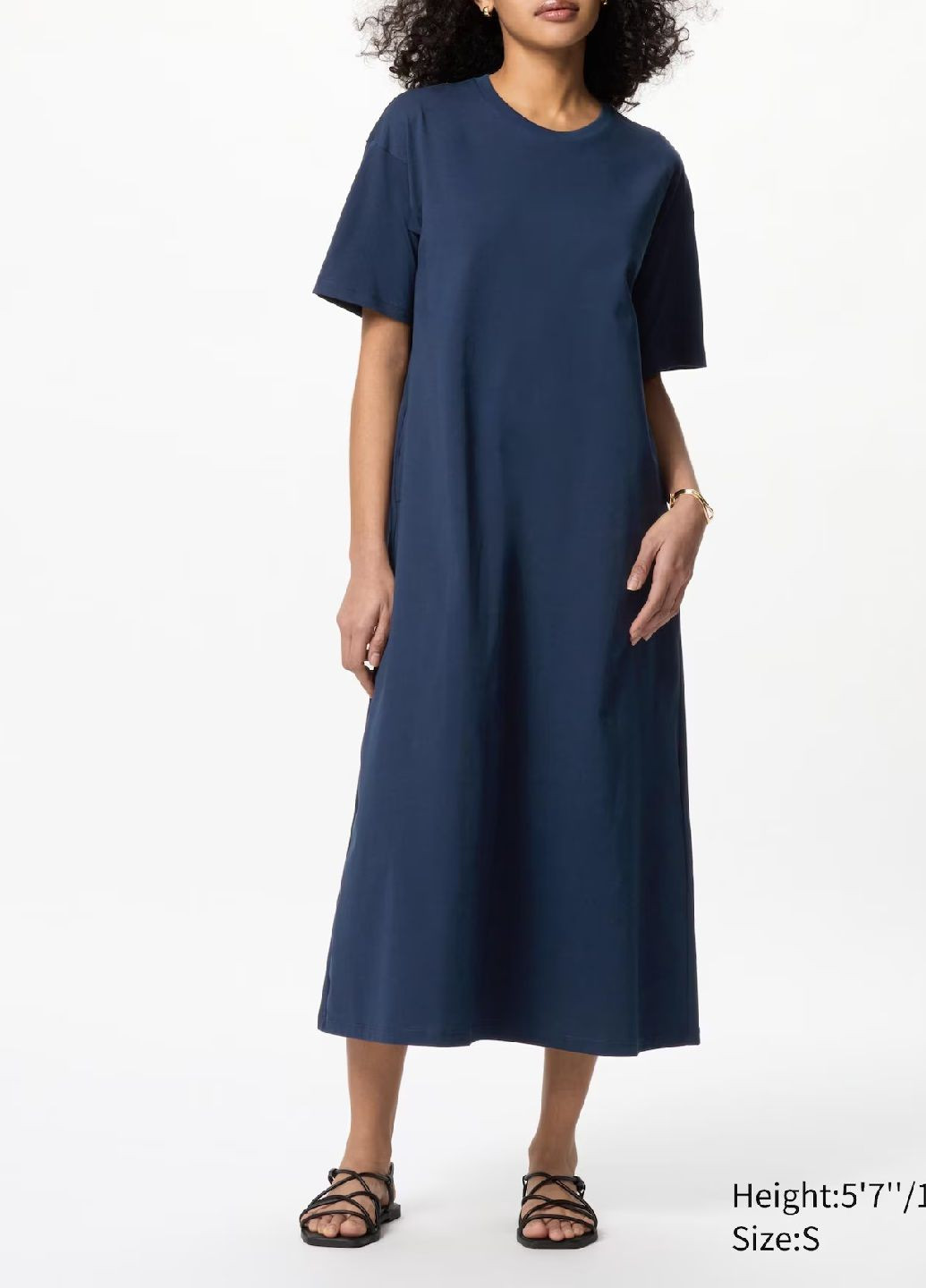 Темно-синее платье Uniqlo однотонное