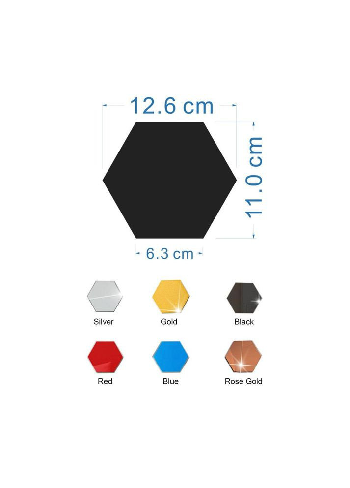 Дзеркальний настінний декор золотий 12,6х11 см 12 шт (NS0051_2) No Brand (317252721)