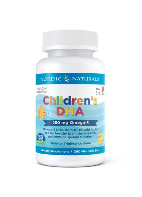 Жирні кислоти Children's DHA 250 mg, 360 капсул полуниця Nordic Naturals (324421621)