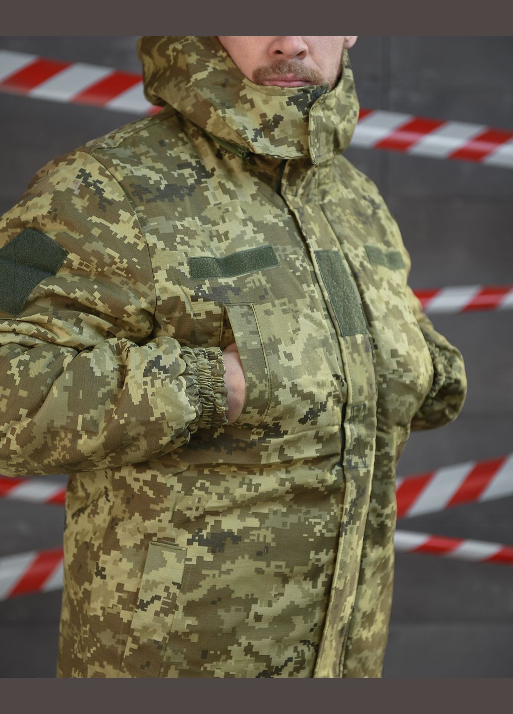Тактический зимний костюм на флисе куртка+комбинезон пиксель No Brand