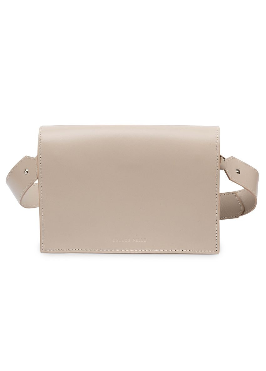 Кожаная сумка женская через плечо 11568 Бежевый Grande Pelle (302009248)