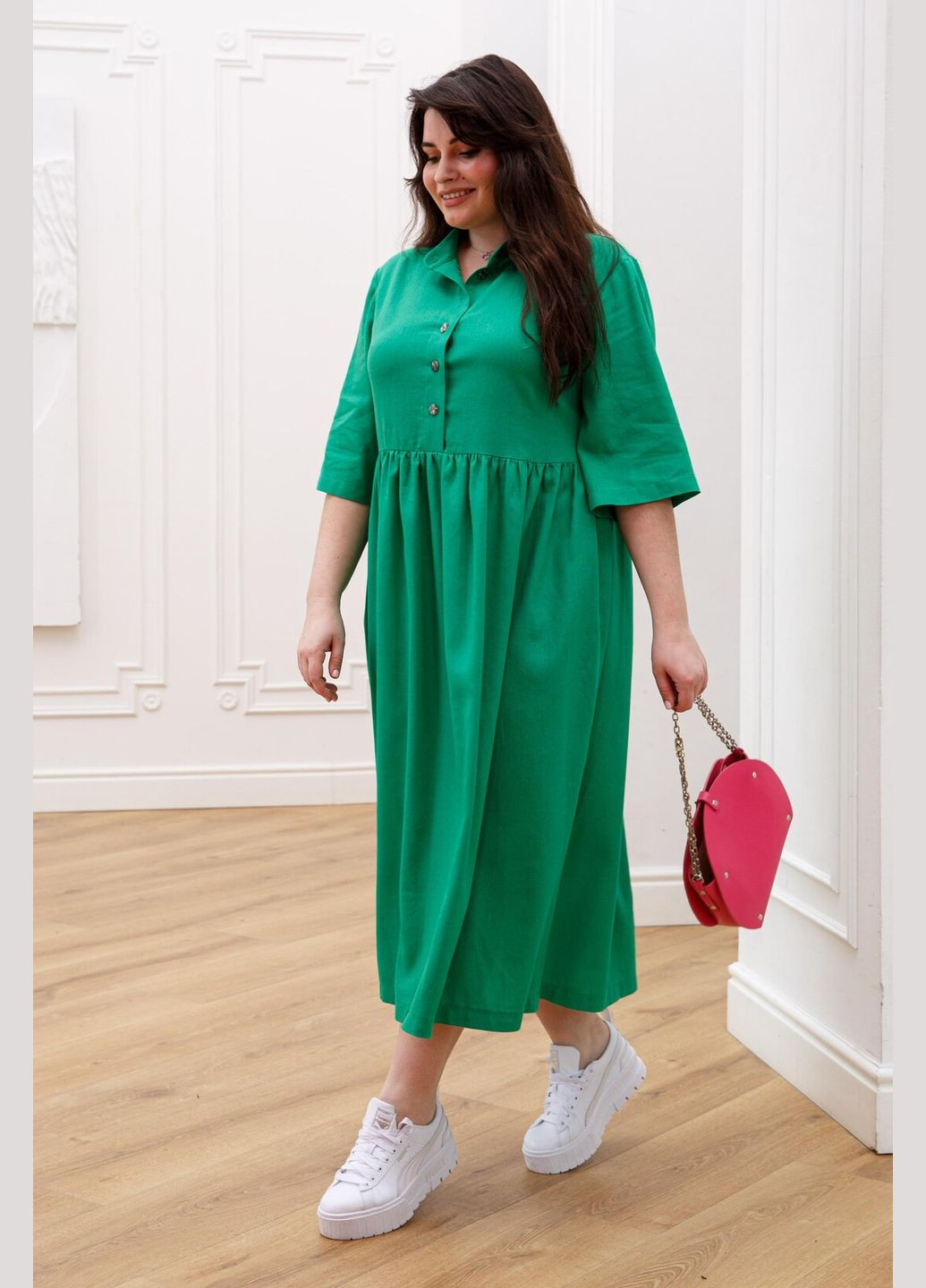 Зеленое повседневный, кэжуал платье тильда Ри Мари